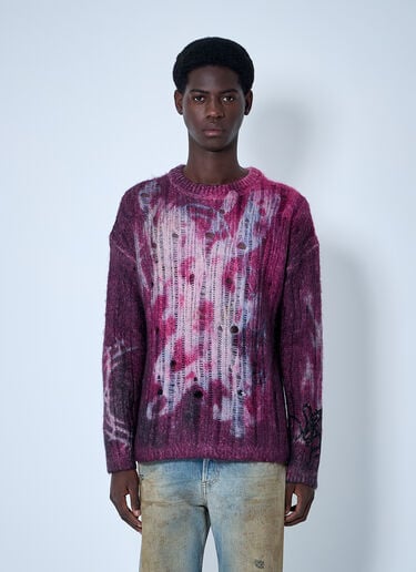 Acne Studios プリント入りニットセーター  パープル acn0160002