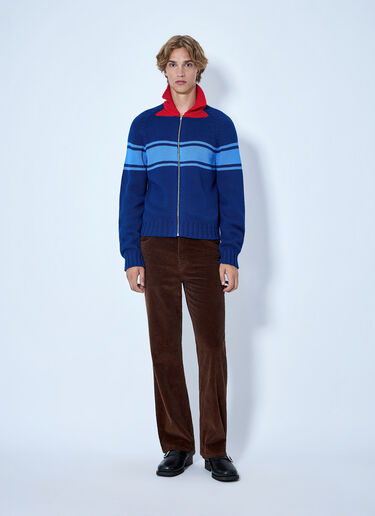Marni Zip-Up Knit Cardigan Blue mni0165001