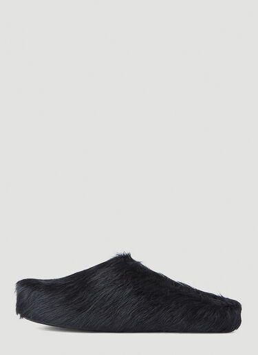 Marni Fussbett Long Haired Mules Black mni0147018