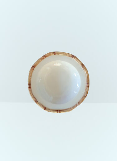 Les-Ottomans Set Of Four Bamboo Soup Plates White wps0691389