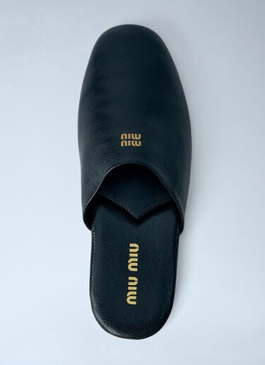 LN-CC® - Miu Miu: Leather Slippers - Black Miu Miu Leather Slippers Black miu0264215