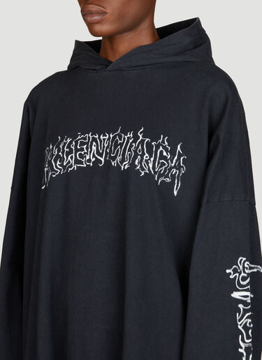 Balenciaga Hooded Hybrid Dress Black bal0255027
