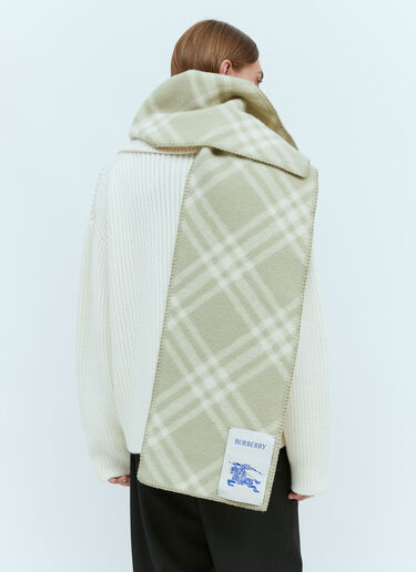 Burberry Check Wool Scarf Green bur0355001