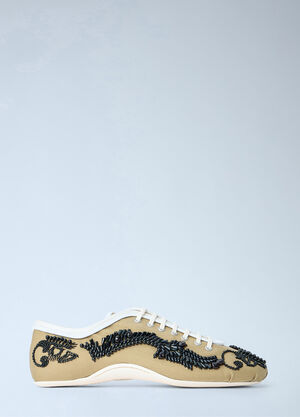 Dries Van Noten Embroidered Lace-Up Sneakers Camel dvn0264054