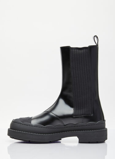 Gucci Interlocking G Leather Boots Black guc0254025