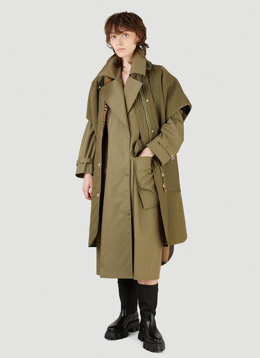 Burberry Oversized Trench Coat Green bur0245003