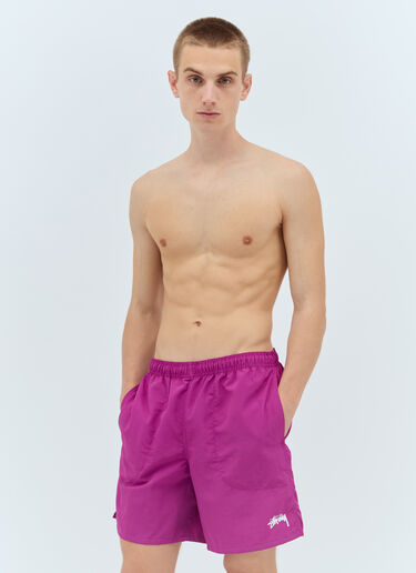 Stüssy Logo Print Swim Shorts Purple sts0156021