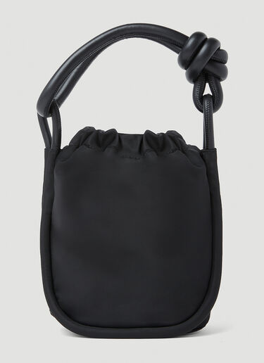 GANNI Small Knot Bucket Handbag Black gan0253043