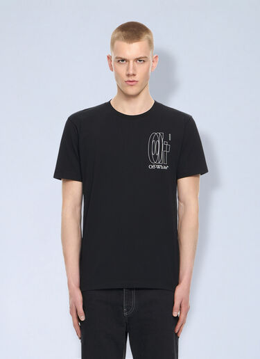 LN-CC® - Off-White: Outline Double Arrow Slim T-shirt - Black Off-White Outline Double Arrow Slim T-shirt Black ofw0164155