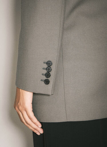 Saint Laurent Wool Gabardine Blazer Grey sla0257001