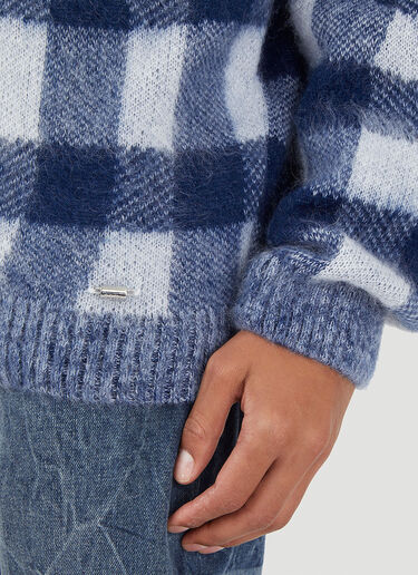 032C Distorted Check Sweater Blue cee0146004