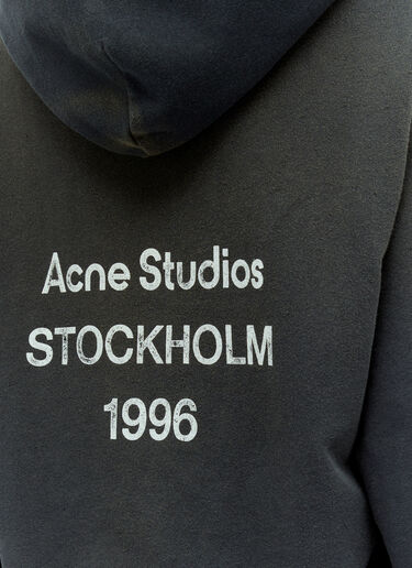 Acne Studios Logo Print Hooded Sweatshirt Black acn0255014