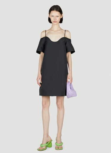 GANNI Taffeta Mini Dress Black gan0252013