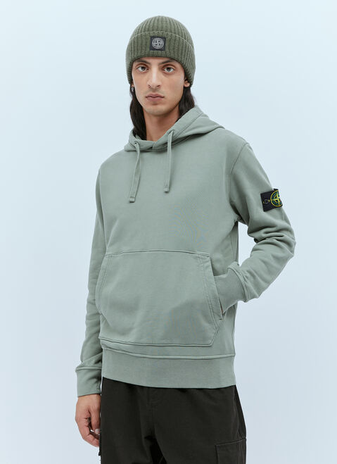 Stone Island Hooded Compass Patch Sweatshirt Cream sto0154068