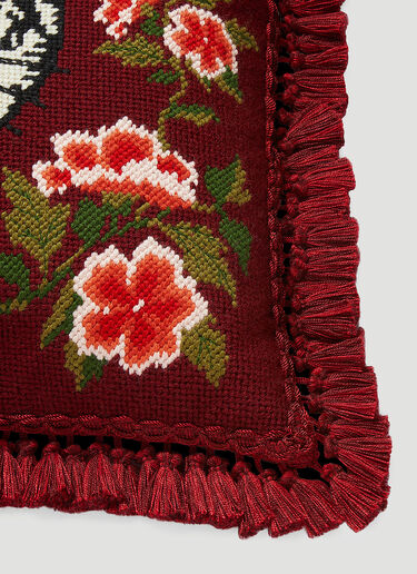 Gucci Tiger Needlepoint Cushion Burgundy wps0638393