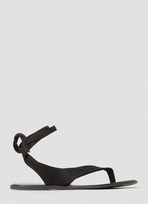 The Row Leather Flat Sandals Lilac row0253048