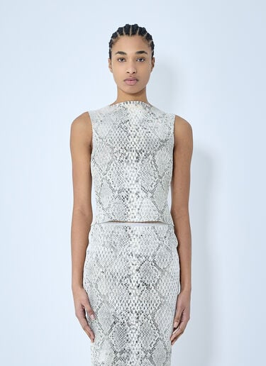 Snake-Print Embossed Tank Top Alexander Wang Snake-Print Embossed Tank Top White awg0259012