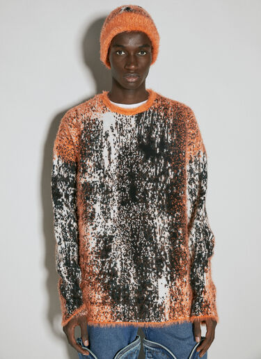 Y/Project Gradient Hairy Knit Beanie Hat Orange ypr0153018