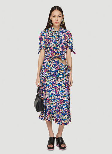 Rabanne Cut-Out Floral Skirt Blue pac0248011