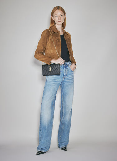 Saint Laurent 쉐브론 퀼팅 모노그램 숄더 백 블랙 sla0200007