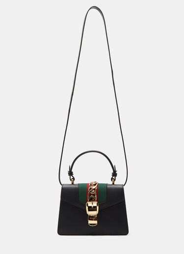Gucci Sylvie Leather Mini Handbag BLACK guc0228013