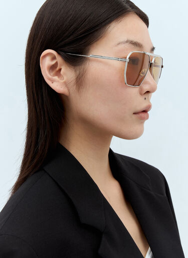 Bottega Veneta BV1012S Aviator Sunglasses Silver bos0353005