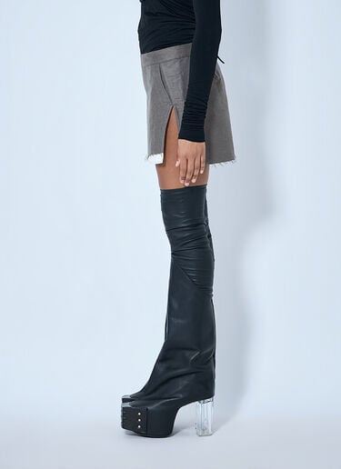 LN-CC® - Rick Owens: Fog Cutoff Mini Skirt - Grey Rick Owens Fog Cutoff Mini Skirt Grey ric0265017