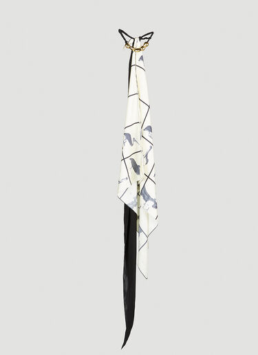 Bottega Veneta Printed Silk Beads Scarf White bov0252069