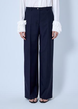 Jil Sander Wide-Leg Tailored Trousers Dark Blue jil0266004