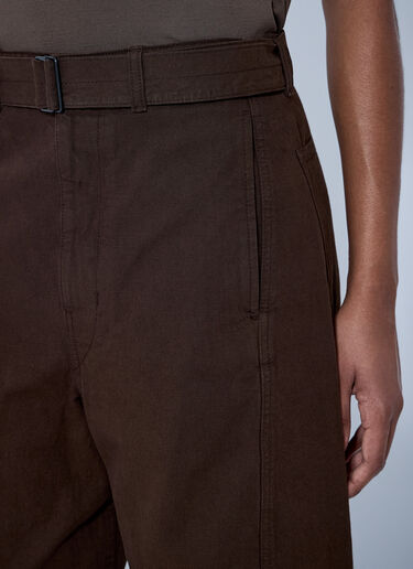 LN-CC® - Lemaire: Twisted Belted Pants - Brown Lemaire Twisted Belted Pants Brown lem0366002