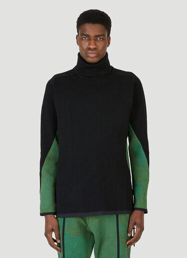 Byborre Paneled Turtleneck Sweater Green byb0146007