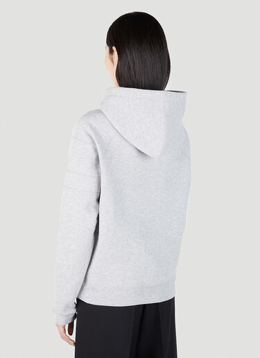 Saint Laurent Logo Embroidery Hooded Sweatshirt Grey sla0251041