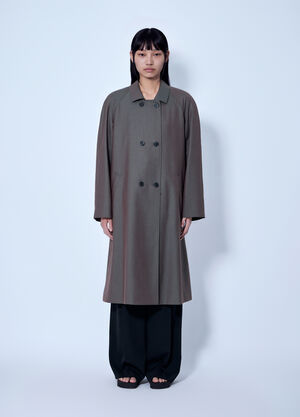 The Row Emma Double-Breasted Wool Coat Brown row0266006