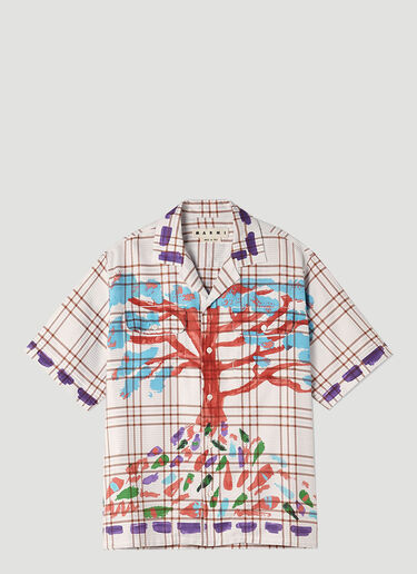 Marni Waste Tree Printed Shirt White mni0140001