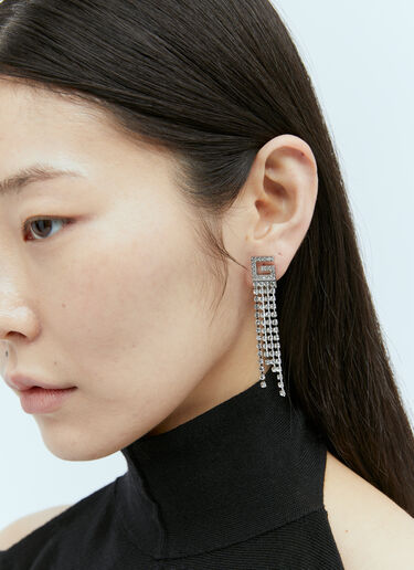 Gucci 크리스탈 스퀘어 G 귀걸이 실버 guc0255099