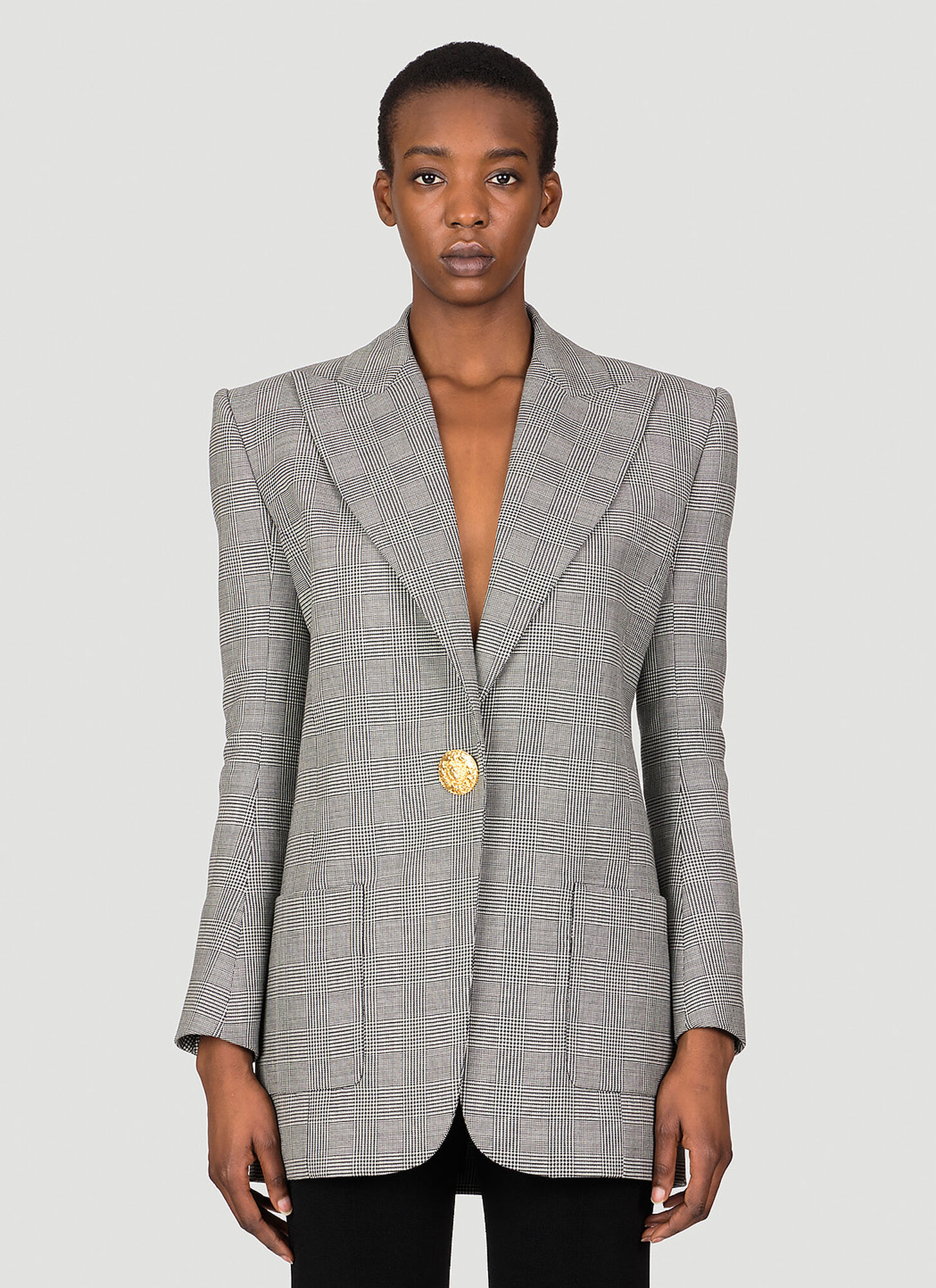 Balmain Single-breasted Wool Blazer In Grey