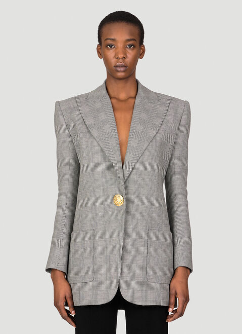 Alexander Wang Prince of Wales Tailored Blazer Black awg0253059