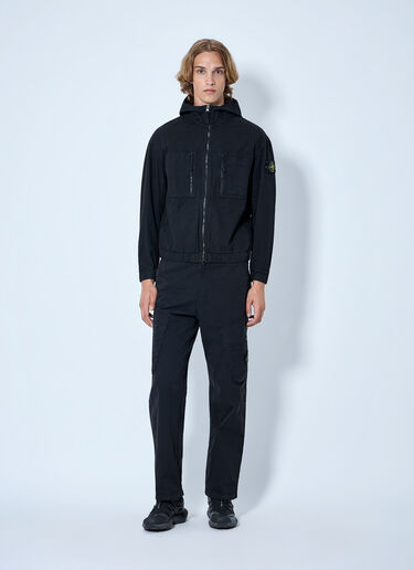 LN-CC® - Stone Island: Hooded Utility Jacket - Black Stone Island Hooded Utility Jacket Black sto0165002
