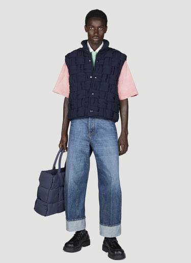テックナイロンイントレチャートジレ Bottega Veneta テックナイロンイントレチャートジレ ネイビー bov0155001
