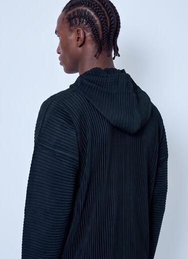 LN-CC® - Homme Plissé Issey Miyake: July Full Zip Hoodie - Black Homme Plissé Issey Miyake July Full Zip Hoodie Black hmp0166008
