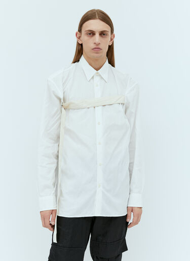 Dries Van Noten コットンストラップシャツ ホワイト dvn0154014