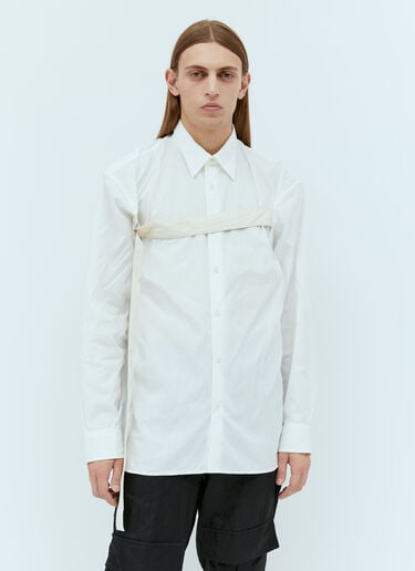 コットンストラップシャツ Dries Van Noten コットンストラップシャツ ホワイト dvn0154014