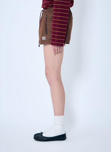 Miu Miu 텍 캔버스 쇼츠  브라운 miu0260014