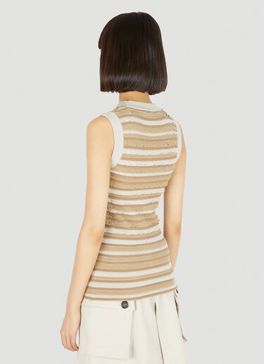 Durazzi Milano Rouches Cut-Out Knit Tank Top Beige drz0252004