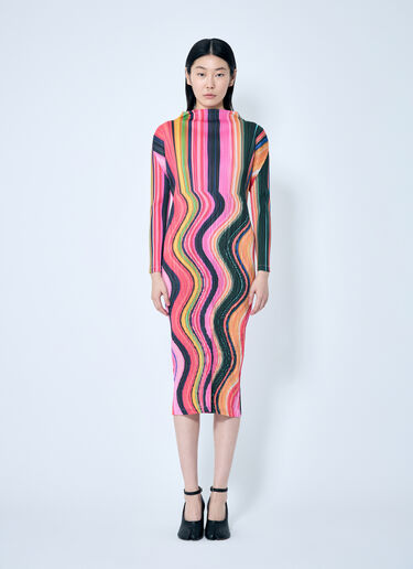 Pleats Please Issey Miyake Warp Pleated Maxi Dress Pink plp0259003