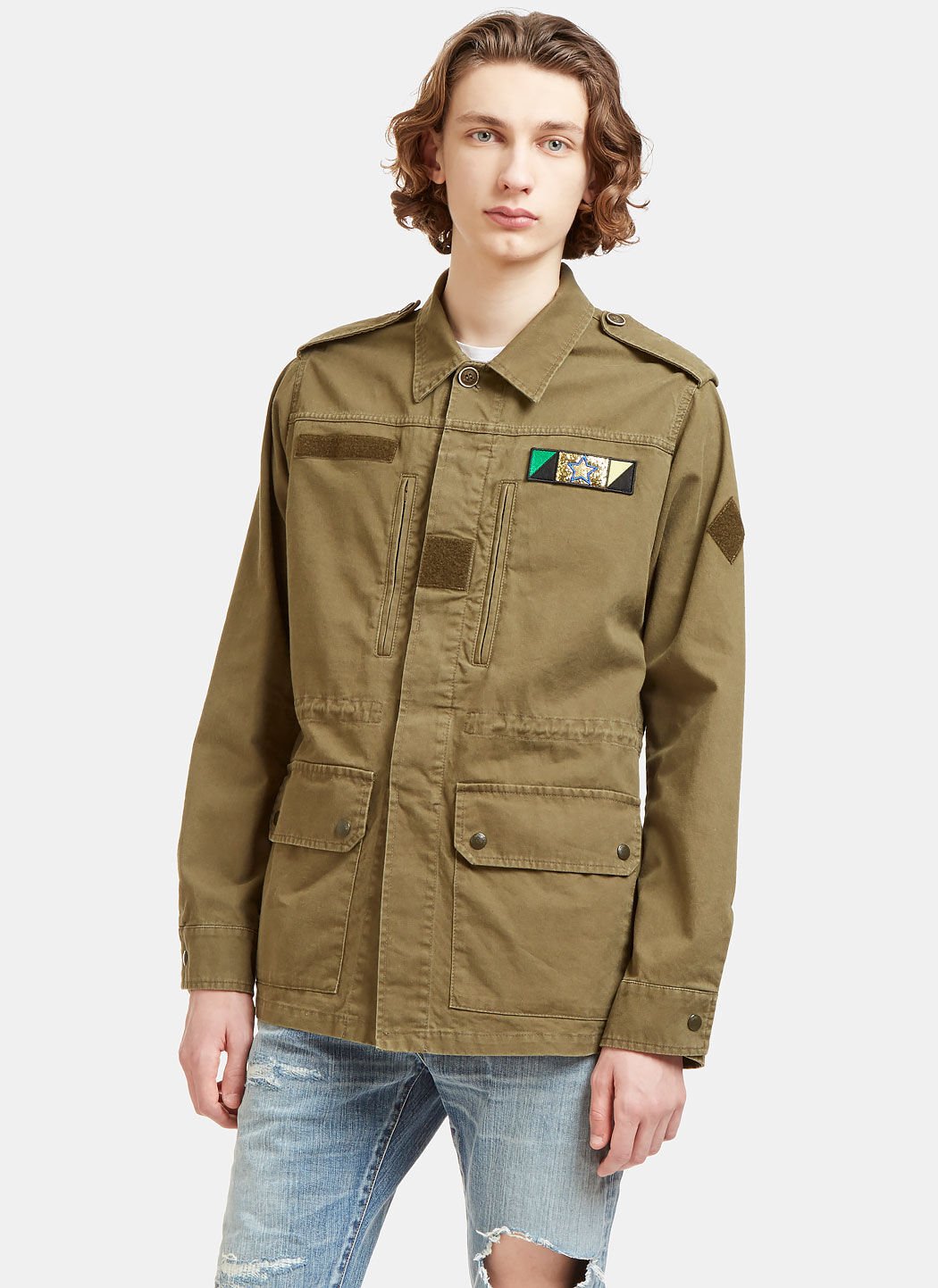 Saint laurent khaki jacket outlet