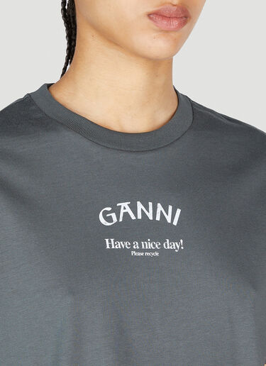 GANNI Have A Nice Day T-Shirt Grey gan0253081