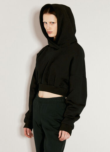 Entire Studios Cropped Heavy Hooded Sweatshirt Black ent0255003