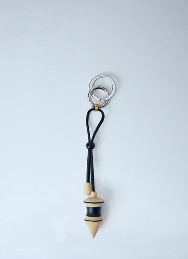 Lemaire Black Stripes Pendulum Bag Charm Gold lem0164028