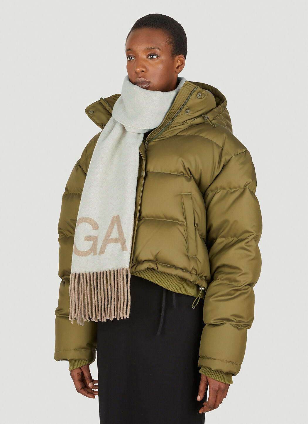 高速 割引 2025 東日本 GANNI LN-CC | White in Scarf Fringed Logo 小物